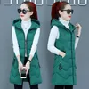 Casual Chalecos Para Mujer Down Cotton Vest Women Long Korean Version Of Gilet Femme Winter Sleeveless Jacket All-match Women's Vests