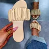 Kadın Sandalet 2021 Yaz Ayakkabı Düz ​​Artı Boyutu Pileli Sandalias Mujer Flip Flop Rahat Plaj Terlik Kadın