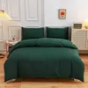 Set di biancheria da letto in stile americano primavera autunno verde scuro + grigio King Queen completo lenzuolo copripiumino federa