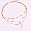 Hot Boho Jewelry Multi Layer Beads Choker Necklaces for Women Sexy Moon Fashion Pendant Vintage Collier choker Necklace Gifts Y220218