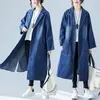 Trench feminina Coats femininos coreanos soltos de bolso de bolso grande camisa de camisa de camisa longa quebra -vento Tide Vintage Single Bastested