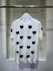 Dames T-shirt Losse Brei Tees 2022 Dames Runway Fashion Wool Blended Summer Print White Streetwear Tops