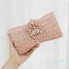 PEAFOWL Women Golden Champagne Silver color Crystal Clutch Evening Bags Wedding Bridal Handbags Party Dinner Diamond Purse