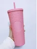 Стильные 24 унции персонализированные Starbucks кружка радуга Единорог декоративный плоский кофе напиток соломенная чашка оптом