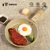 DEKO Frying Pan Non-Stick Pot With Heat Resistant Wooden Handle Egg Ham Skillet Sauce Maker Kitchen Tools 210319