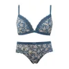 NXY sexy set MiaoErSiDai Sexy Women Cotton Bra Comfortable Everyday Set Lace Floral Printed Female Brief Lingerie 32-38 BCD Cup 1128
