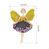 Broches, broches dessin animé elfe papillon beauté fille broche européenne américaine et coréenne mode cristal coloré strass pour les femmes