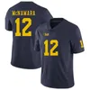 NCAA College Football Michigan Wolverines Jersey 12 Cade McNamara 9 JJ McCarthy 2 Blake Corum 3 AJ Henning 25 Hassan Haskins 8 Ronnie Bell University Marinblå Vit