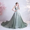 Exquisite Mermaid Prom Dresses With Spaghetti Sleeve-less Applique Race Custom made Dress Formal Evening Gown