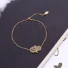 Link Chain Trendy Fatima Hand Charm Bracelets For Women Gold Hamsa Jewelry Simple Adjustable Bracelet Female Friendship Gift 2022