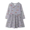 Hoppmätare Ankomst Barnens prinsessa Klänningar Rainbow Print Stripe Kids Party for Girls Wear Baby Costume 210529