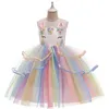 Vestidos de arco de flor unicórnio Páscoa Princesa Dress Kids Girls Childs Children Birthday Birthday Skirt 20220225 H1