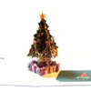 Wholesale Christmas Pop-up Greeting Card 3D Stereo Xmas Tree Handmade Postcard Creative Blessing Cards New Year Anniversary Gift