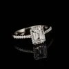 Emerald Cutting Moissanite Rings 1ct-2ct White D Color Imitation Diamond S925 Sterling Silver Wedding Jewelry