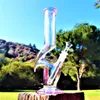 Verre arc-en-ciel Bong Pipes à eau Narguilés Verres Bubbler Downstem Perc Avec 14mm Bol 30cm Hauteur Dab Rigs