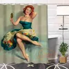 Eco-friendly Custom Unique pin up girl Modern Shower Curtain bathroom Waterproof for yourself H0220-54 211116