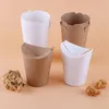 Disposable Cups & Straws 50pcs Kraft Paper Packaging Creative Snack Fries Chicken Nuggest Food Takeaway Package Cup