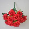 12 têtes artificielles roses fleurs bouquet de soie roses pour la maison nuptiale fête de mariage festival décor champagne et rose GGA4357