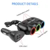 12V-24V 5V/2.1A 120W Multi Socket Auto Car Cigarette Lighter Splitter USB Power Adapter Charger with Switch Charger for iPhone