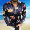 Plus Size 2XL Heren Casual Vintage Shirts Lange Mouw Herfst Hawaiian Shirt Skinny Fit Verschillende Patroon Man Kleding Vest Blouse