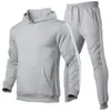 Survêtements pour hommes Survêtement pour hommes Costume de jogging Sweat à capuche à rayures latérales Ensemble homme polaire et pantalon mâle vêtements de travail Jogger vêtements de sport