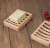 Eco-vriendelijke houten zeep schotel lade houder opslag rack plaat box container voor bad douche badkamer