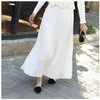 المرأة الأزياء مطوي ميدي تنورة طويلة الإناث الكورية اليابانية عارضة عالية الخصر التنانير jupe faldas 10 ألوان الربيع SK295 210730