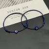 2 pcs Flat Blue Evil Eye Women Men Handmade Lucky Bracelet Girl Adjustable Black Red String Bracelets Femme Fashion Jewelry