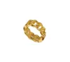Fashion gold letter band rings bague for lady women Party wedding lovers gift engagement jewelry With BOX