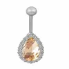 Zircon Diamond Inlay Navel Rings Multicolor Water Drop Puncture Jewelry Umbilical Nail Steel Belly Ring Accessories