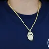 Iced Out Bling CZ Mouth Pendant Dollar Symbol Graved 5mm Tennis Chain Dripping Lip Necklace Hiphop Women Män Choker Jewelry Chok2387128