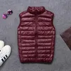 Winter Men Duck Down Vest Coat Ultralight Sleeveless Puffer Vest Jacket ultra thin warm lightweight down jacket Waistcoat 211008