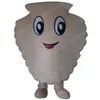 Costume della mascotte di Halloween White Shell di alta qualità personalizza il personaggio dei cartoni animati in peluche di anime in costume da carnevale di Natale per adulti