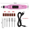 Attrezzi elettrici Set di nail elettrico Drill USB Manicure Pen Penisher Levigatrice con 6pcs Drills Sand Bands Drop