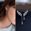 925 Sterling Sier Symmetric Crystl Wings Erring Long Chin Boucle Doreille Drop Errings for Women Jewely EH1137282D