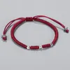 Woven Rope Silver Beads Couples Charm Bracelets Handmade Jewelry Black Red Kont Love Bracelet Bangles For Women Men Gift