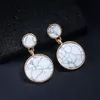 Fashion Round Dangle Drop Korean Earrings Huggie For Women Geometric Irregular Gold Earring Wedding 2021 Jewelry