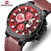 NAVIFORCE Watches Men Fashion Sports Watches Top Luxury Brand Leather Waterproof Quartz Wristwatch Chronograph Date Male Clock 210517