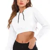 Jocoo Jolee Women Casual Solid Long Sleeve Hoodies Autumn Crop Topps Vintage Sweatshirts For Women Loose Hooded Clothing 210619