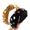 Vintage Rhinestone Bezel Hairband Kobiety Knot Turban Headband Girls Akcesoria do włosów Opaska Do Wlosowa Diademas Para El Pelo