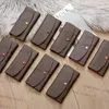 Wholesale Coin Purse Card Bag Hand Bags 9 Colors Fashion Zipper Pocke Men Women Leather Wallet Long Purses With Orange Box Classic Letter Print