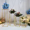 Evenement Party Stage Decoratie Back Druppels Benodigdheden Gold Rvs Frame Flower Backdrop Stand Bruiloft Boog Voetstuk Stands voor Bloemen Bruiloft Senyu860