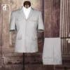 Tsade 2020 zomer korte mouw blazer mannelijk kantoor uniform ontwerp kledingstuk fabriek fancy pakken voor mannen kleding safari pak x0909