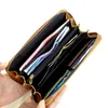 女性と男性のジッパーの財布贅沢な財布カードホルダーの最初の層牛革オイルワックスレザークラッチバッグ2021