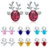Stud 1 Pair Women Lady Girl Earrings Ear Reindeer Shape Christmas Gift Jewelry FO Sale
