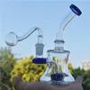 color Dab rig vaso de vidrio bong tubería de agua gruesa 14 mm junta recicladora de vidrio bong con tubo de quemador de aceite de vidrio de 14 mm