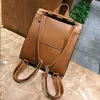 2 pezzi vintage donna zaino tessitura nappa borsa a tracolla femminile in pelle pu multifunzionale borsa da scuola per ragazze zaino da viaggio Q0528