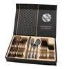 Couverts en acier inoxydable Ensemble de 24 pièces Cuisine occidentale Couteau à steak Fourchette Cuillère Fête de vacances Coffret cadeau Ensembles Multicolore en option WH0123 Par la mer