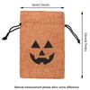 9 * 12cm / 3,5 * 4,7 pouces Halloween Gift Wraps Pumpkin Lin Burlap Candy DrawStrings Sac Pocket Treat Sac de rangement Cookie Pouche Kid