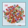 Acryl Plastic Lucite Losse Kralen Sieraden 500 Stuks 7Mm Acryl Gemengd Alfabet Letter Munt Ronde Platte Spacer 15- Stijl pick Dro288o